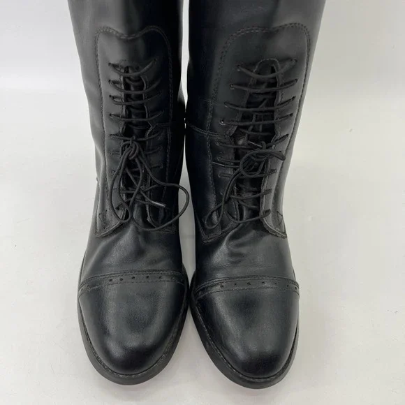 Equistar Riding Boots Womens Black Size 10 Back Zip Knee High Equestrian - Picture 2 of 13